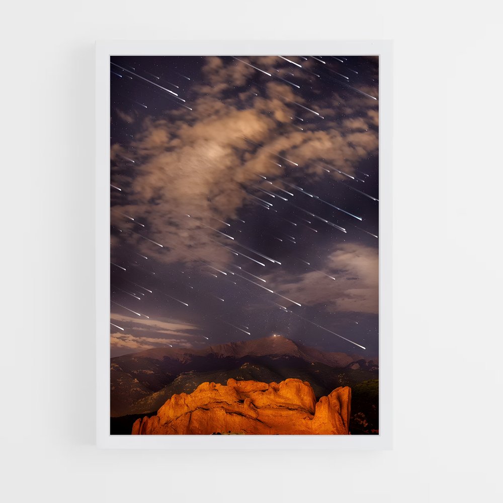 Poster Ciel Étoilé sur Rochers Rouges – affiche Univers (vue 3)